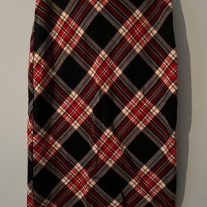 XOXO Black and Red Plaid Pencil Skirt